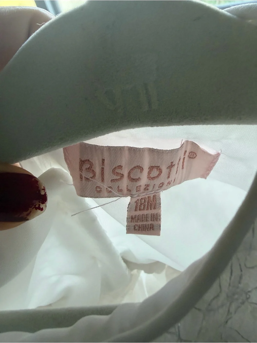 Biscotti Pink and White Girls Dress Label Detail